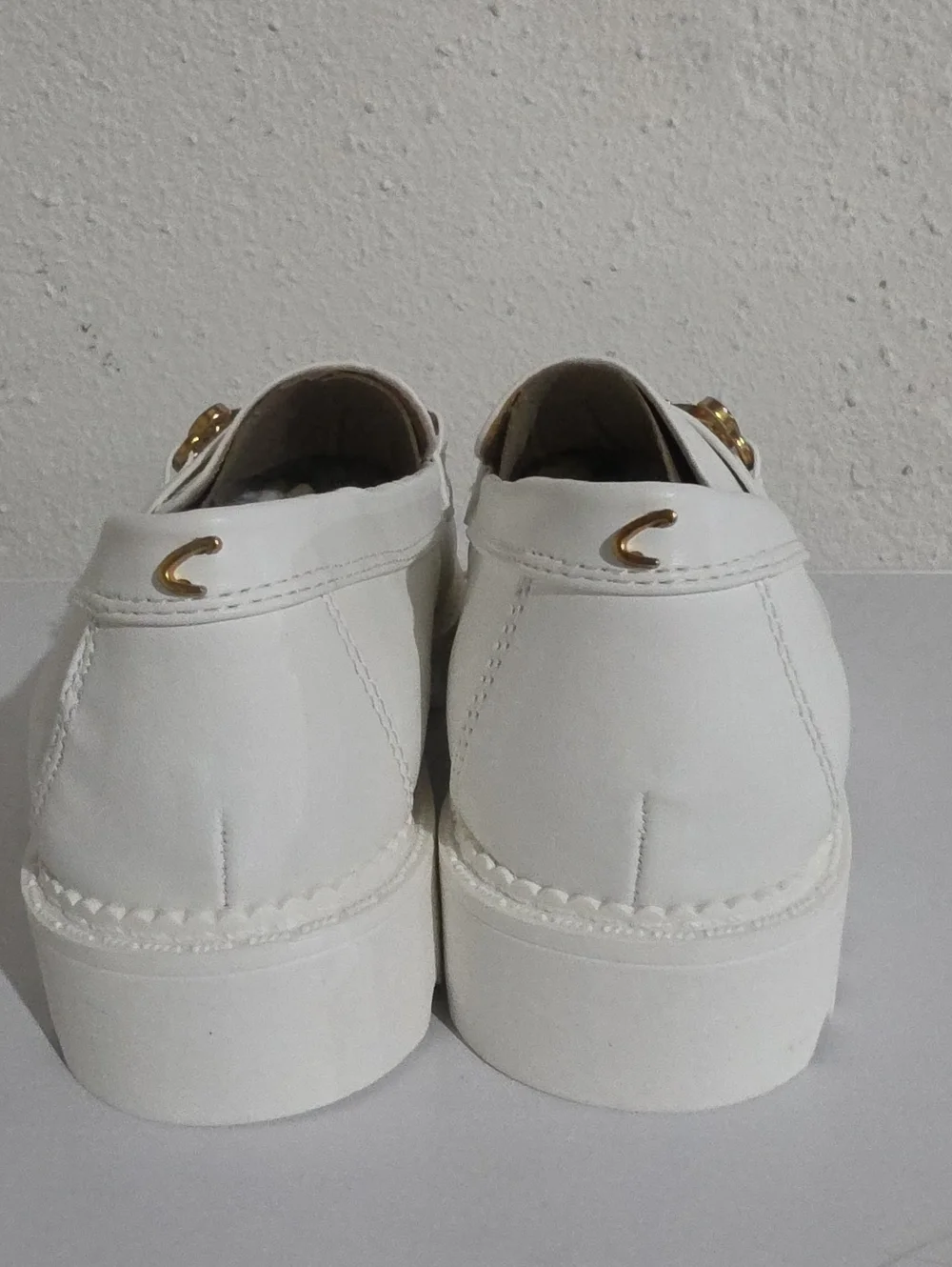 Circus NY by Sam Edelman Deanna White Loafers with Gold Chain Bit